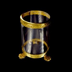 Complementi Bicchiere pex tondo con bordini e tre piedi leone