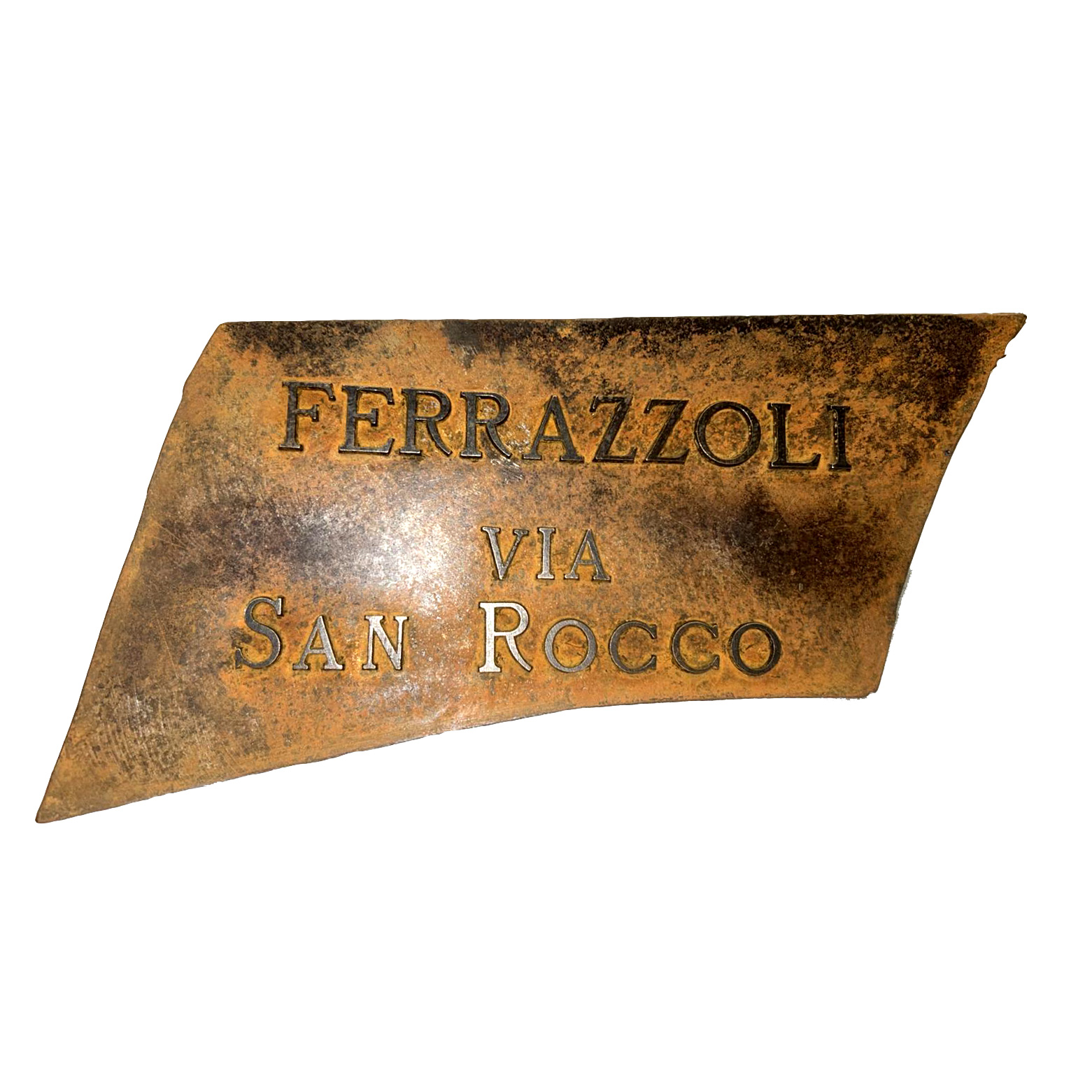 Targa in ferro e lettere in ottone custom 497
