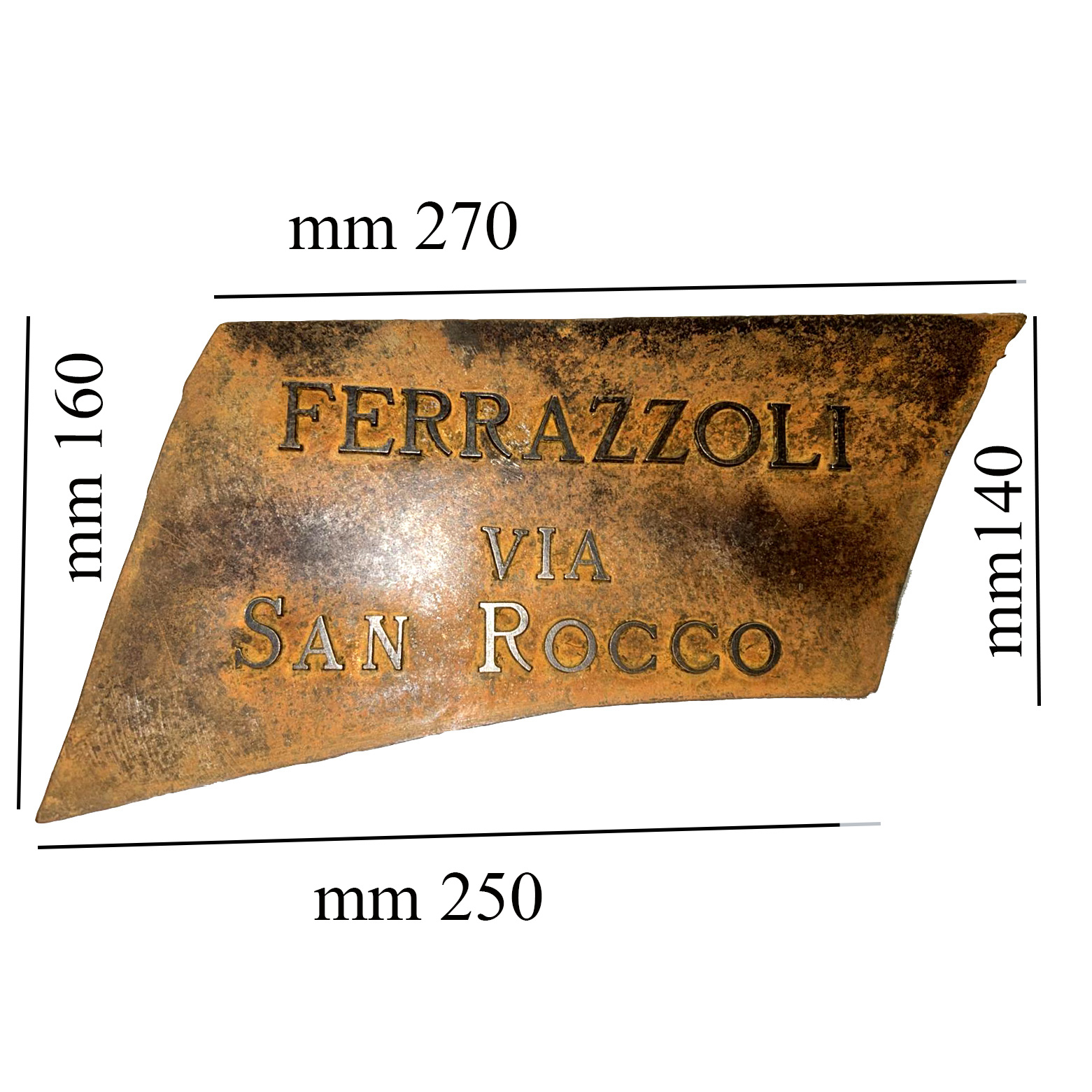 Targa in ferro e lettere in ottone custom 497 - Image 2